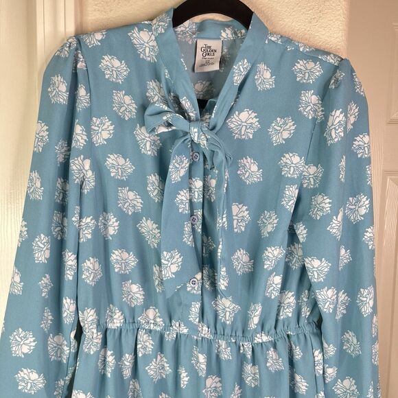 Women's THE GOLDEN GIRLS by ABC Studios Floral Dress Size Small Midi Blue - Picture 3 of 11